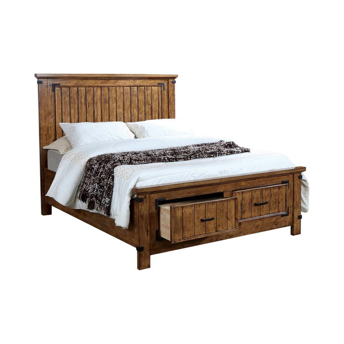 Brenner California King Storage Bed Rustic Honey image