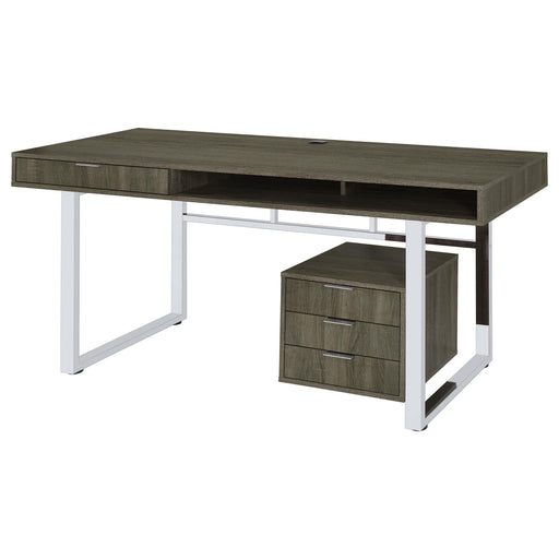 Whitman 4-drawer Writing Desk Weathered Grey image