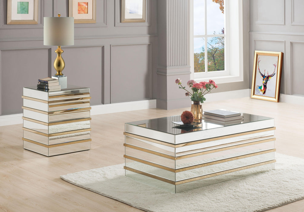 Osma Mirrored & Gold Coffee Table image