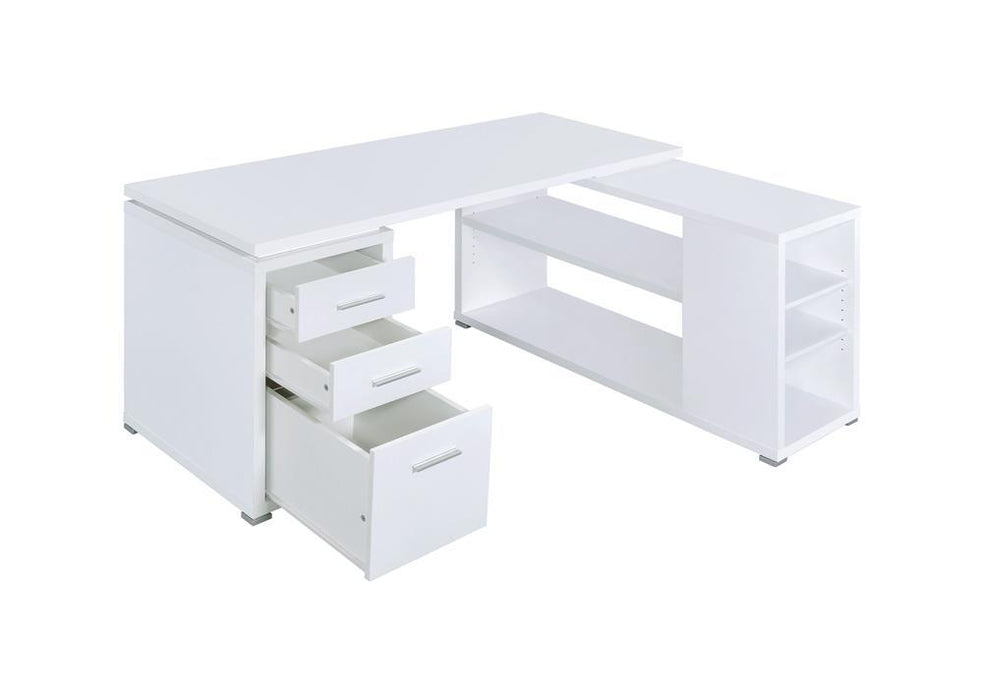 Yvette L-shape Office Desk White