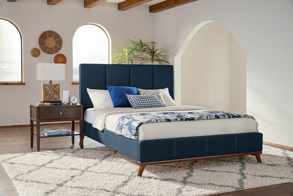 Charity Full Upholstered Bed Blue