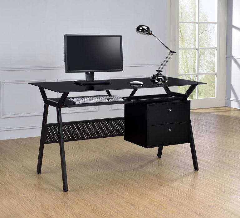 Weaving 2-drawer Computer Desk Black