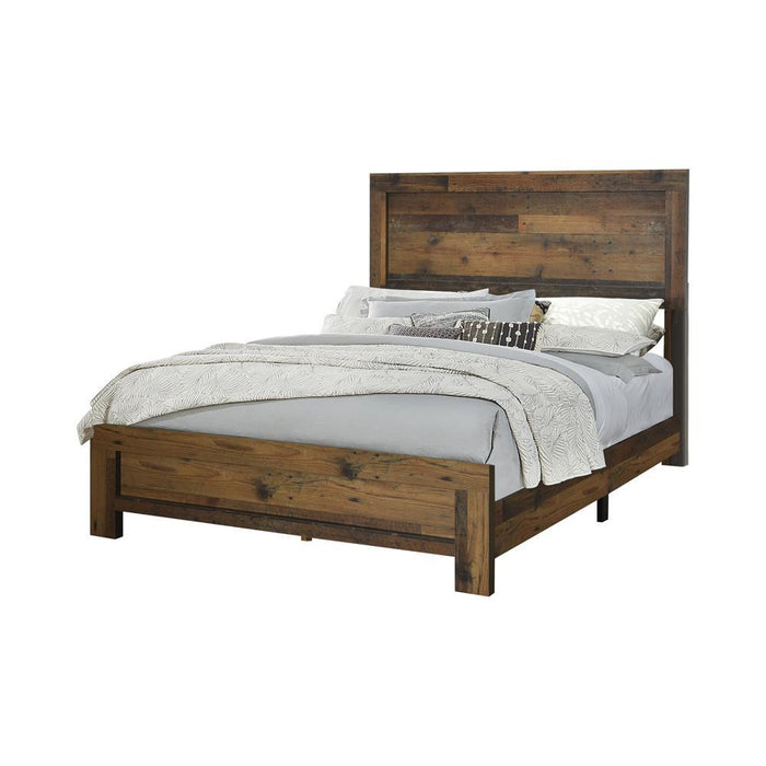 Sidney Eastern King Panel Bed Rustic Pine